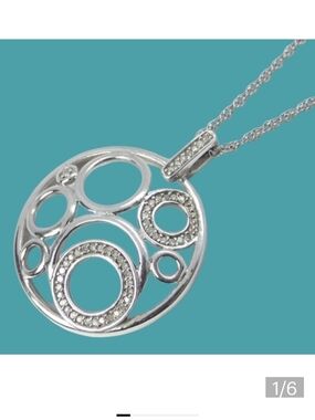 0.40 ct Diamond Circle Sterling Silver Chain Necklace